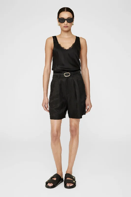 Carrie Short - Black Linen Blend