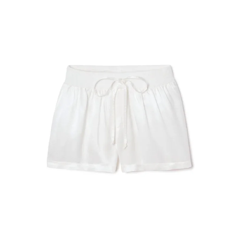 Mikel Satin Boxer Short With Draw String In Pearl