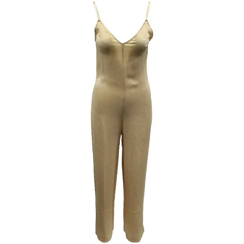 Ba&Sh Chiva Sleeveless Jumpsuit in Beige Cupro