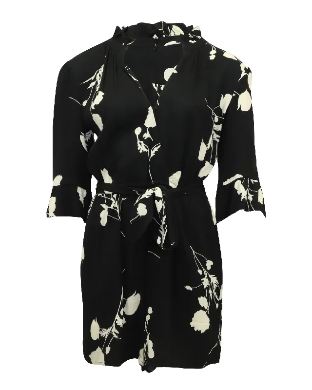 Ba&Sh Penny Printed Jumpsuit in Black Viscose