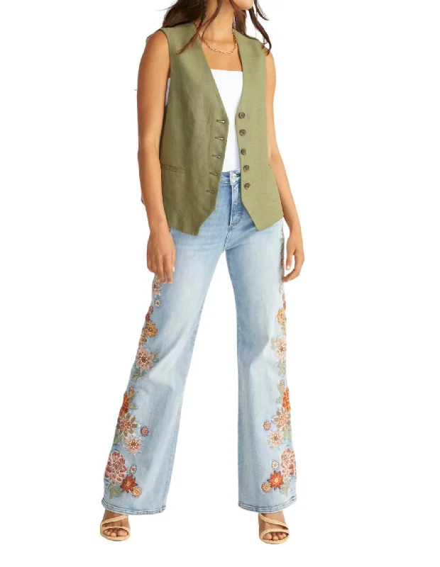 Charlee Wide Leg Jeans In Spring Neptune