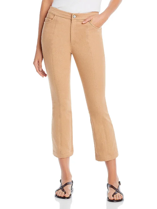 Dennis Womens Denim Seamed Ankle Pants