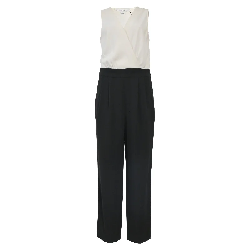 Diane von Furstenberg Arleen Sleeveless Jumpsuit in White Triacetate