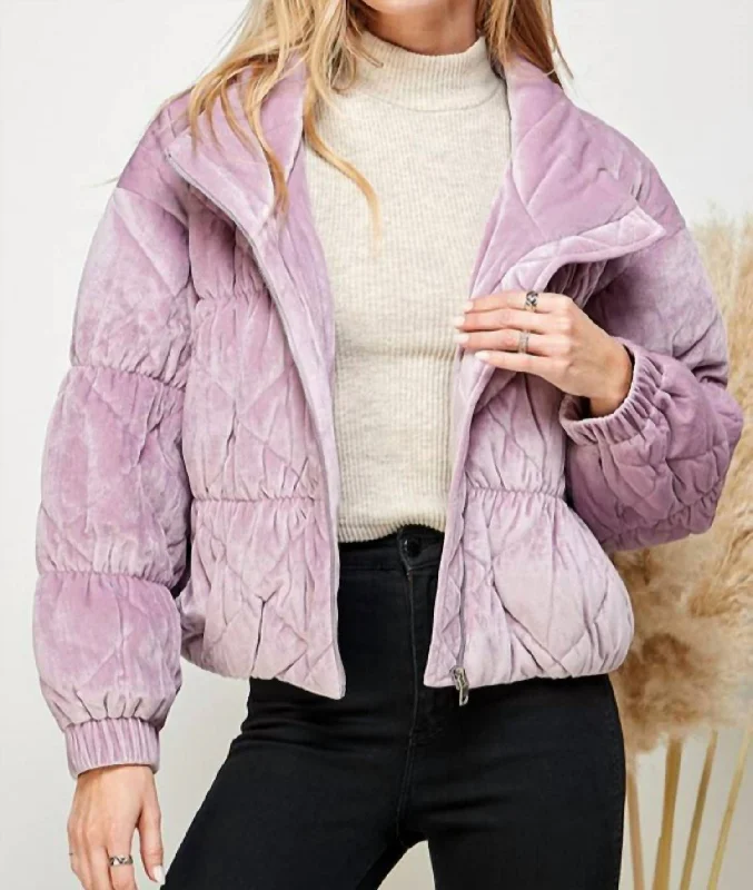 Lavender Velvet Puffer