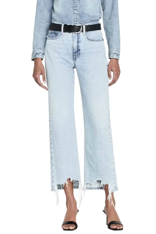 Le Jane Crop Bite Hem Jeans In Fizz Indigo