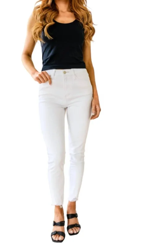 London High Rise Skinny Jean In White