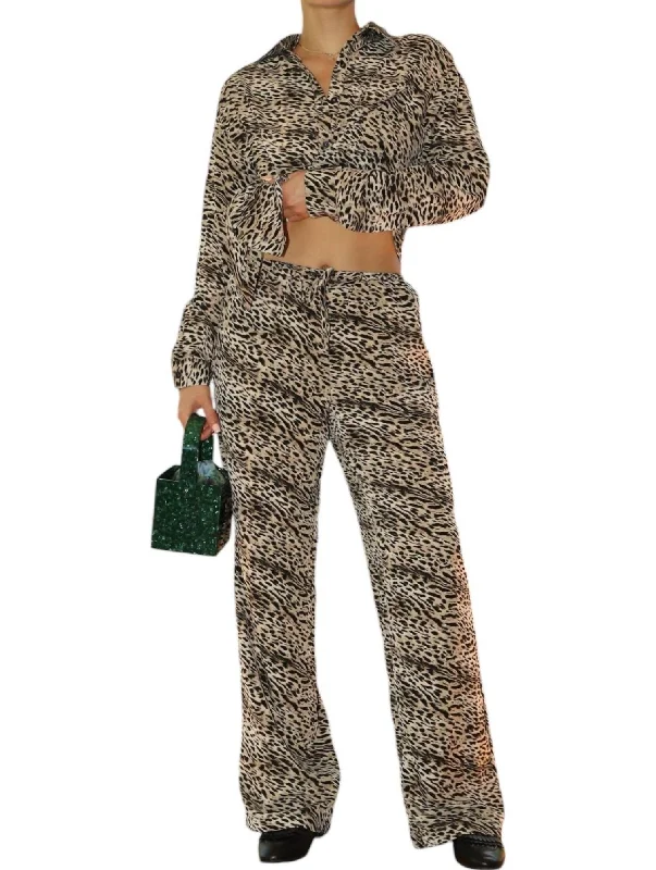 Mags Printed Pants In Brown