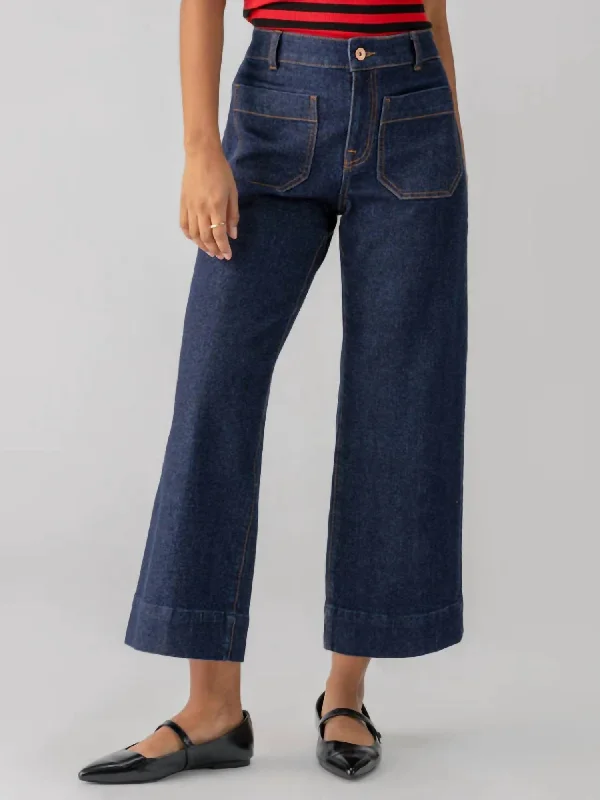 Marine Wide Leg Pants In Magnetic