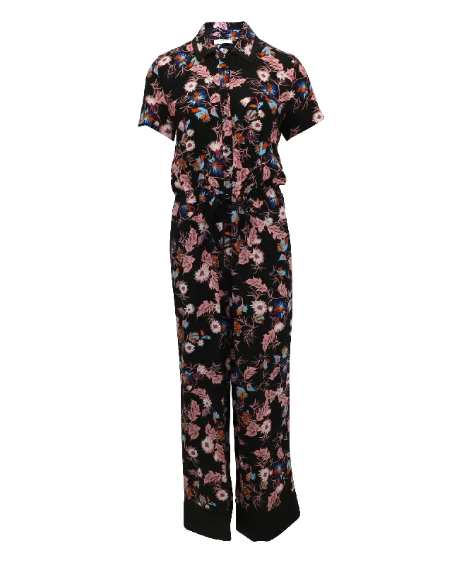 Sandro Olivier Jumpsuit in Floral Print Viscose