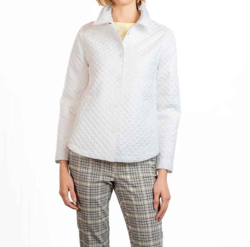 Shirttail Quilted Jacket In White