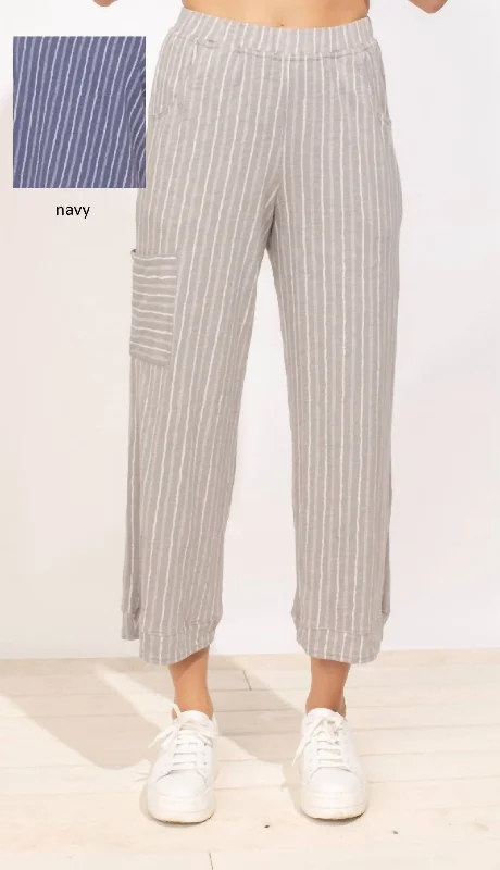 Striped Pocket Pant In Navy