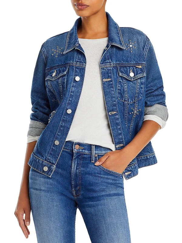 The Bruiser Womens Embellished Denim Denim Jacket