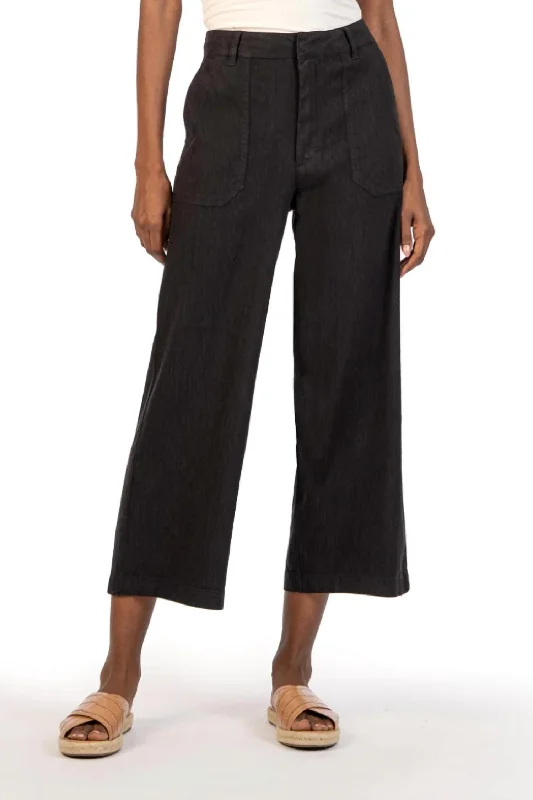 Topaz Wide Leg Pants In Black