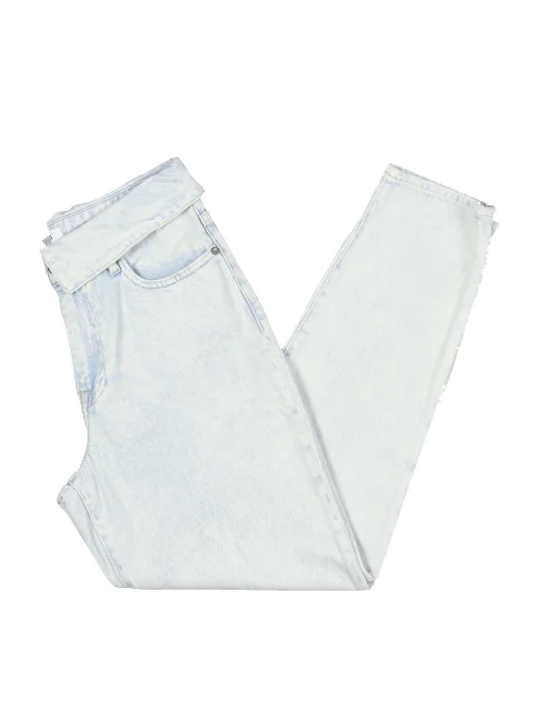 Womens High Rise Light Wash Ankle Jeans