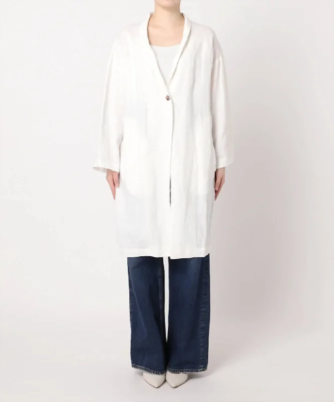 Women's Nicole Linen Coat In White