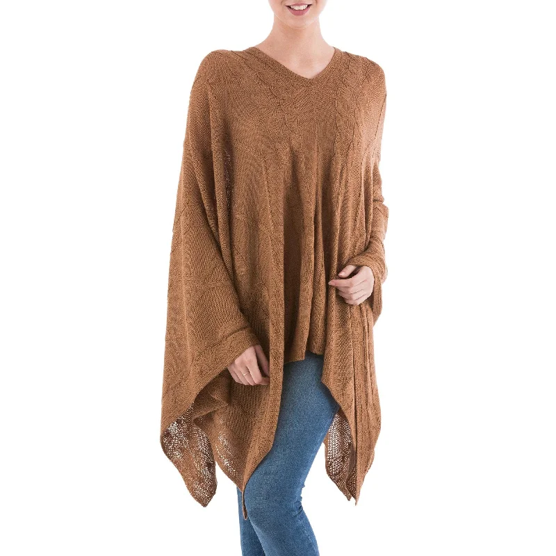 Brown Lightweight Peruvian Poncho