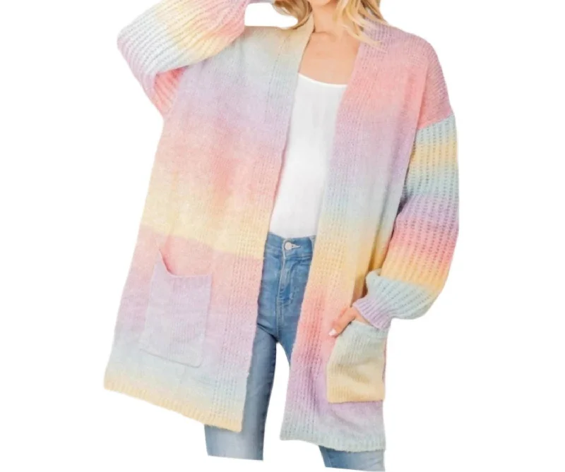 Lightweight Cardigan In Multi-Colored