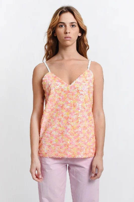 Molly Bracken Pink Sequin Cami