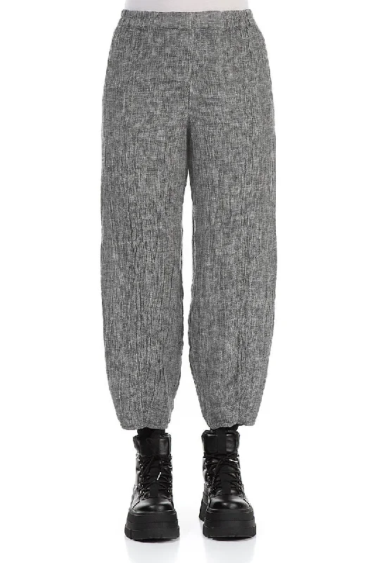 Taper Grey Mélange Linen Trousers