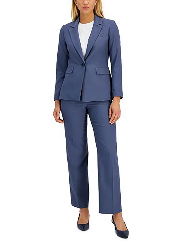 Womens Striped Office One-Button Blazer