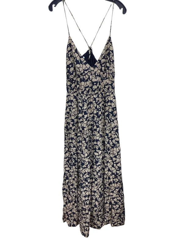 Dress Casual Maxi By Abercrombie And Fitch In Blue & Tan, Size: Xl