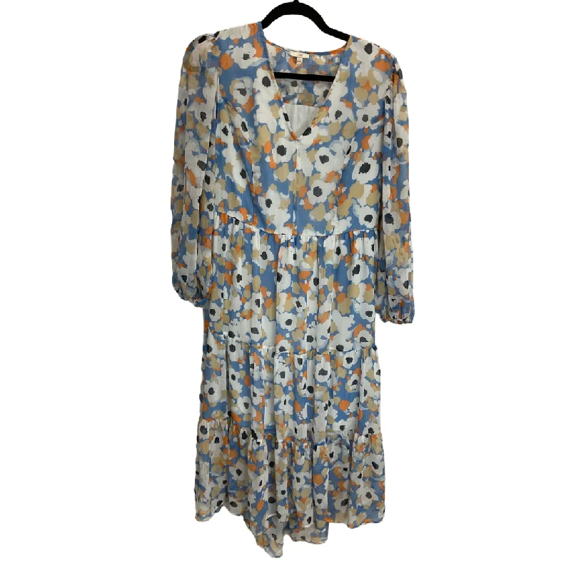 Dress Casual Midi By Joie In Blue & Tan, Size: S