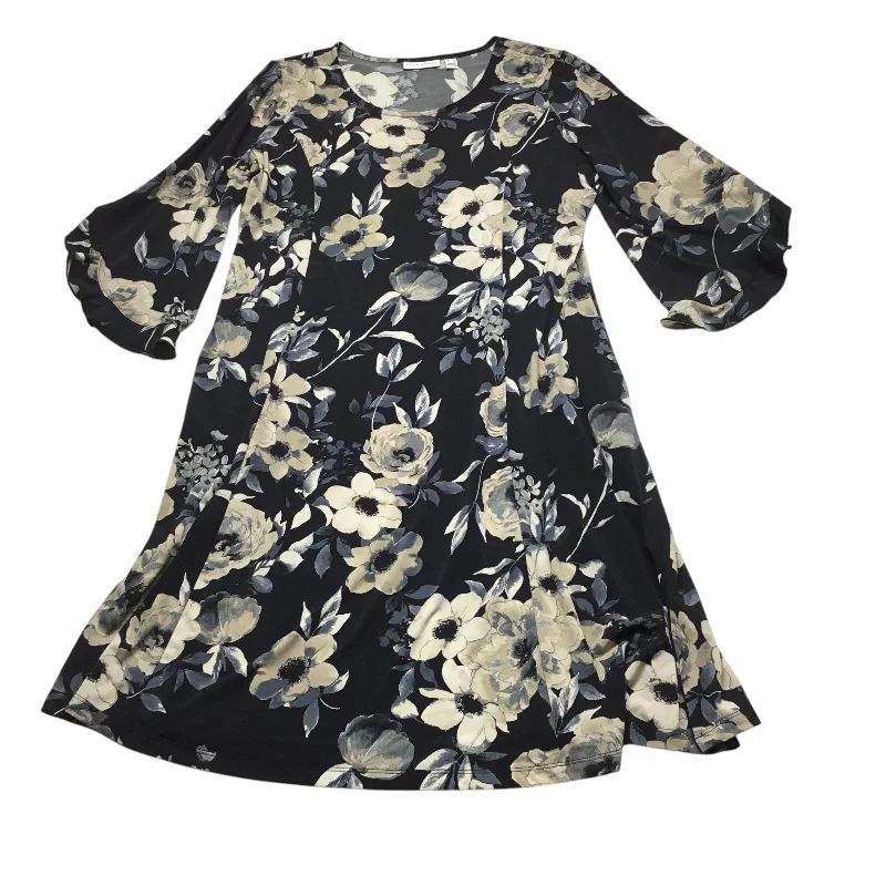 Dress Casual Midi By Susan Graver In Floral Print, Size: L