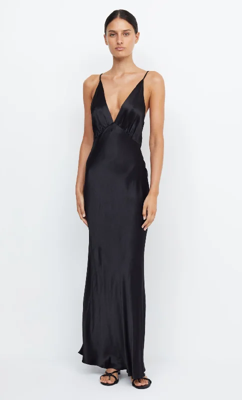 MOON DANCE V MAXI DRESS - BLACK