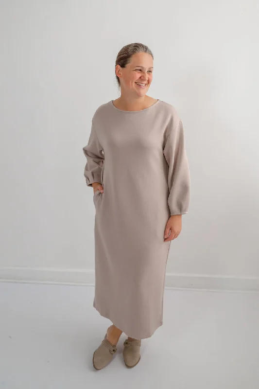 Samantha Knit Midi Dress in Latte